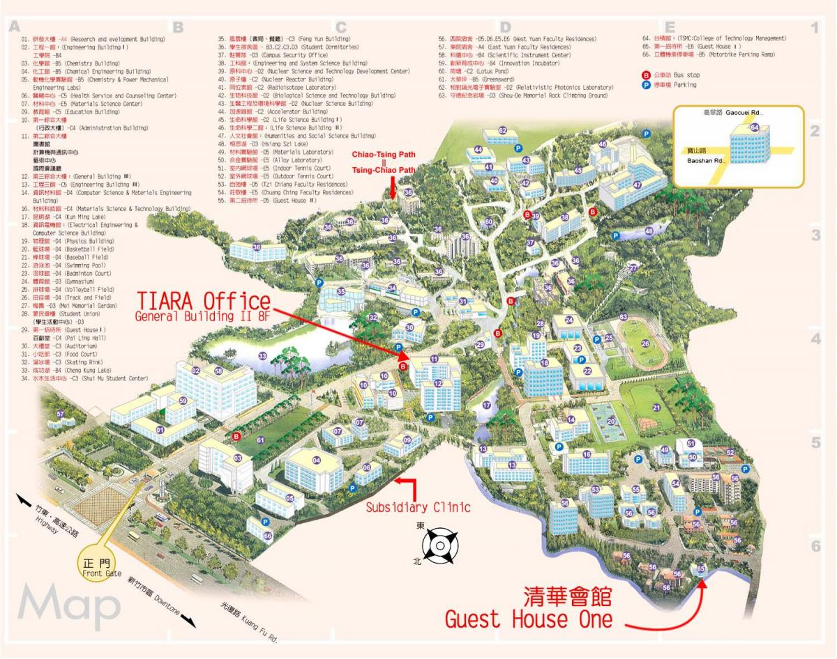 a universidade de tsinghua mapa do campus.