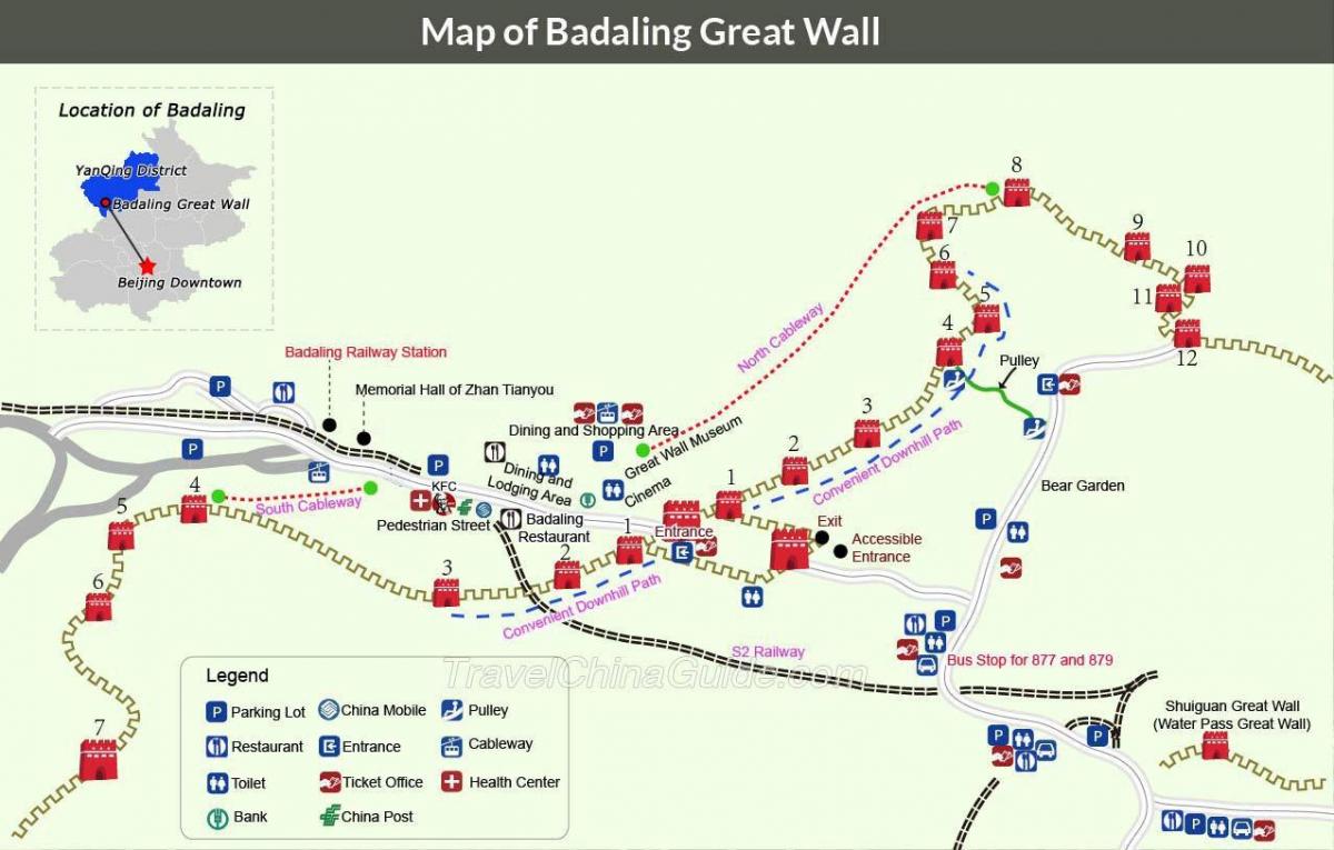 Pequim grande mapa de parede