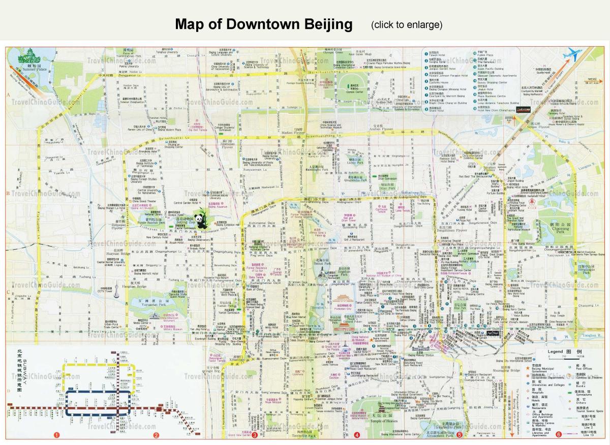 centro de Pequim mapa