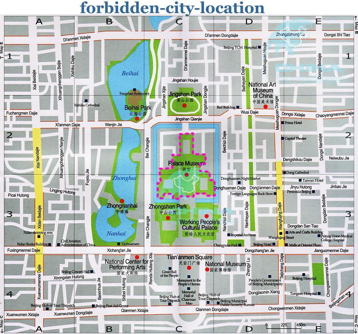 mapa da cidade proibida mapa detalhado