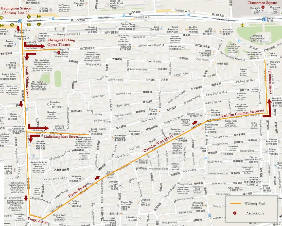 mapa de Pequim, a uma curta turnê