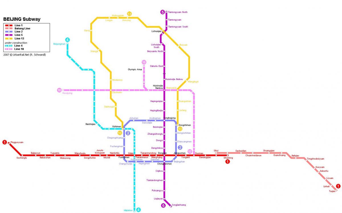mapa de Pequim, cidade subterrânea