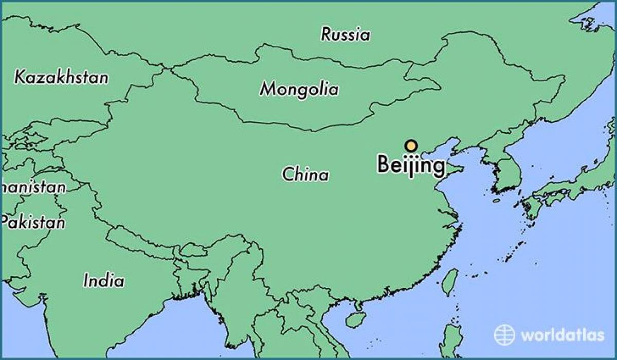 mapa da China mostrando Pequim