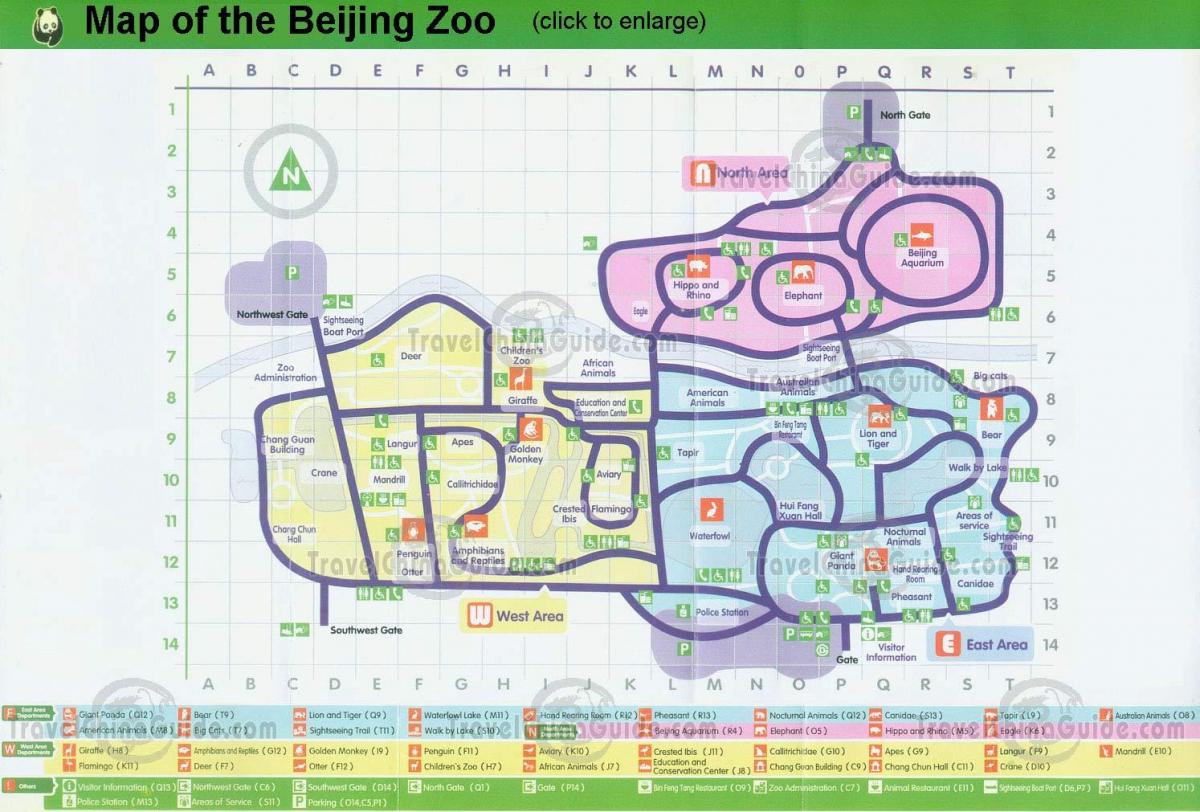 mapa do jardim zoológico de Pequim