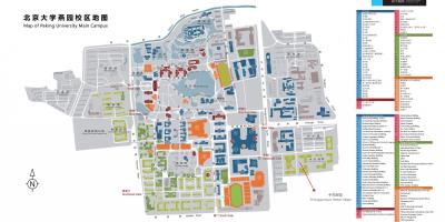 A universidade de pequim mapa do campus.
