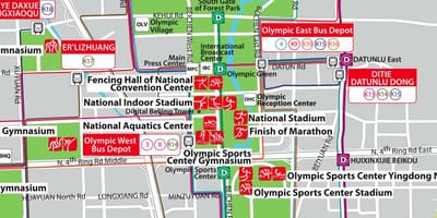 Mapa do parque olímpico de Pequim