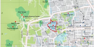 Mapa do palácio de verão de Pequim