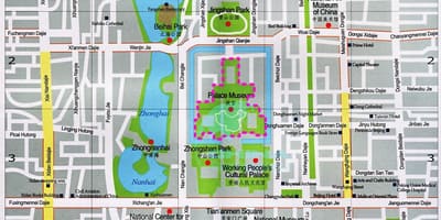 Mapa de atrações turísticas de Pequim