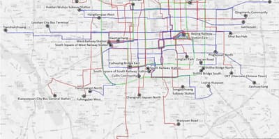 Pequim ônibus mapa de rotas