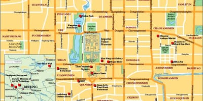Mapa turístico da cidade de Pequim