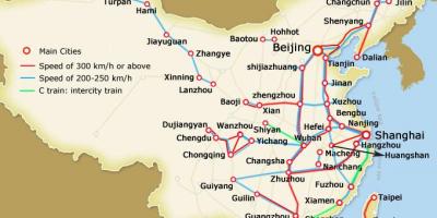 Xangai trem-bala mapa
